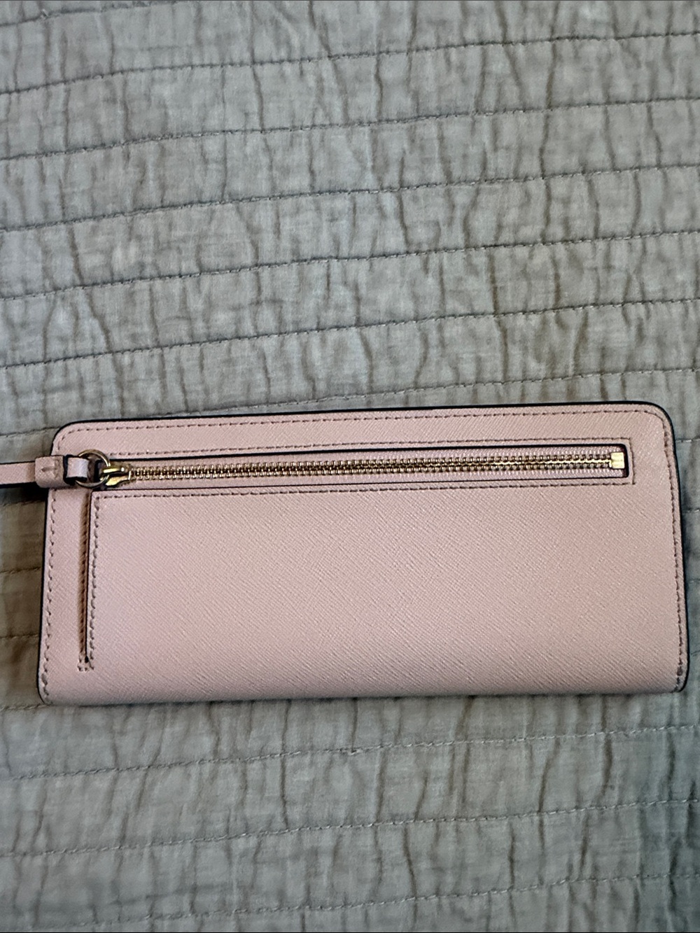 Tory Burch Shell Pink Leather Robinson Slim Wallet with Gold Logo - Picture 2 of 4